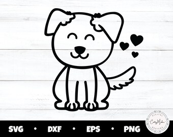 Cute Puppy Dog SVG, PNG, Clipart for Cricut (Digital Download)