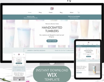 Wix Website Template for Small Business, Customizable Store (Digital Download)