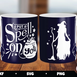 halloween mug press, Witch mug press, Cricut mug press svg, mug press svg design, infusible ink svg, sublimation png, put a spell on you svg image 2