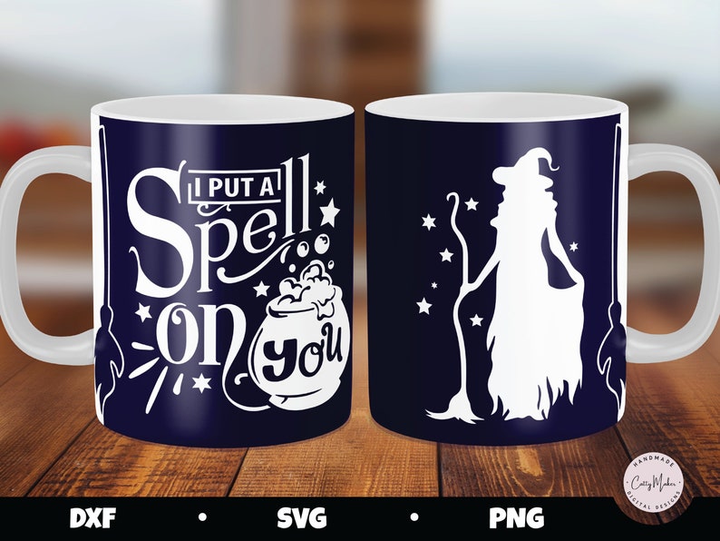 halloween mug press, Witch mug press, Cricut mug press svg, mug press svg design, infusible ink svg, sublimation png, put a spell on you svg image 2