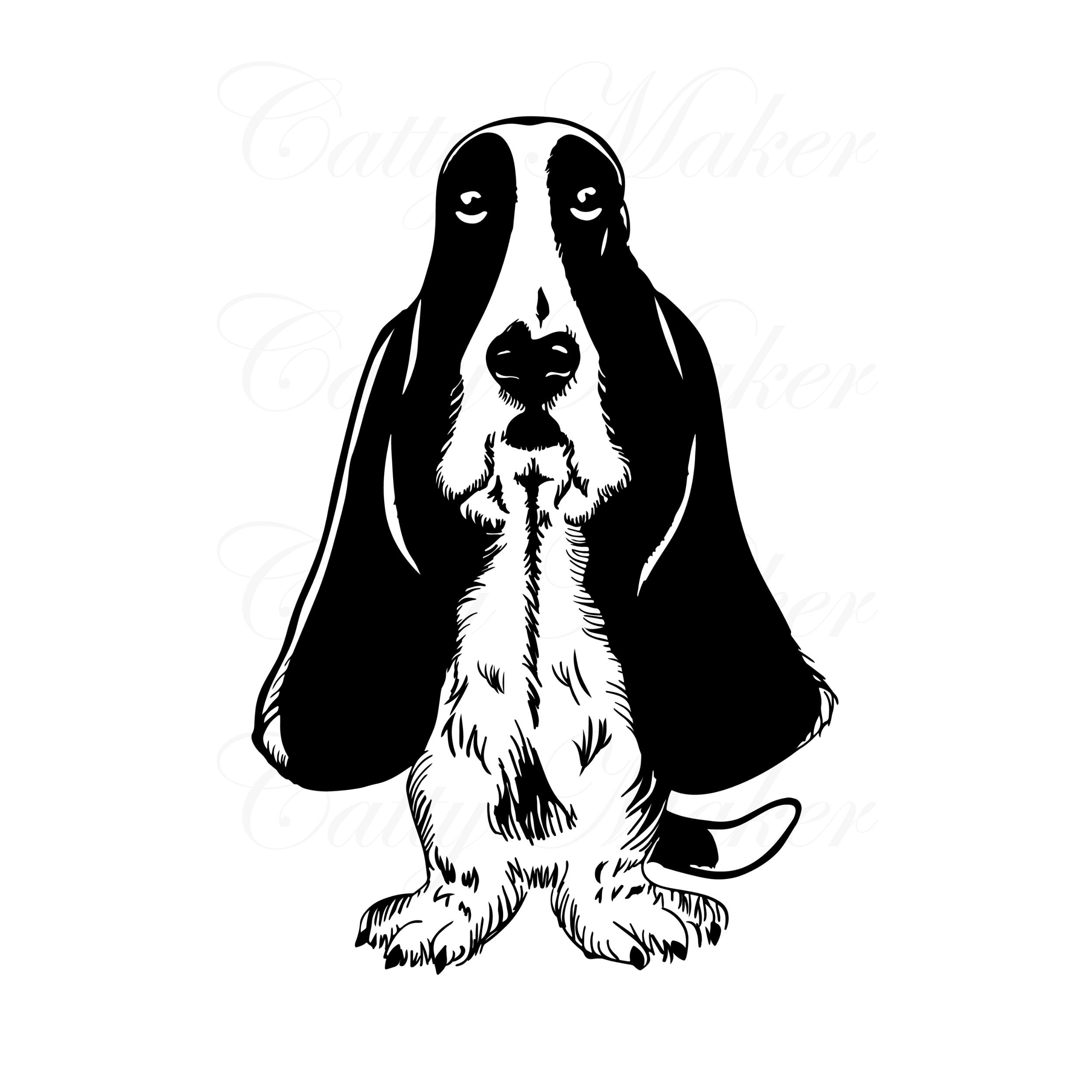 Basset hound svg digital download basset hound cut file | Etsy