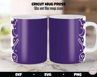 Halloween Mug Press SVG, Candy Border (Digital Download)