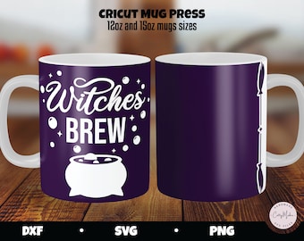 Witches Brew Mug SVG, Halloween Mug Press Design (Digital Download)