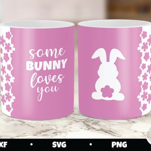 Some Bunny Loves You-mugg SVG, påskmuggdesign (digital nedladdning) bild 1
