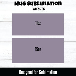 May include: Two sublimation blanks for mugs, one 11oz and one 15oz, shown against a white wood background. The blanks are a light purple colour.