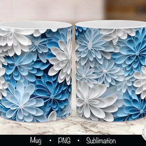3D Mug Wrap, 3d flower mug, flowers mug wrap, coffee mug wrap, flowers mug wrap, 11 oz mug wrap, 15oz mug wrap