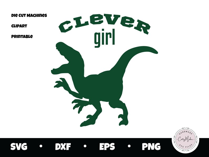 Dinosaur SVG Clever Girl Jurassic Park SVG Digital Etsy