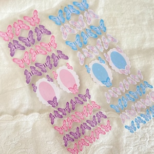 holographic butterfly deco sticker sheet [kpop polco toploader journaling bujo]