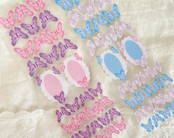holographic butterfly deco sticker sheet [kpop polco toploader journaling bujo]