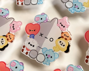 bangtan character griptok | cute korean style phone grip |