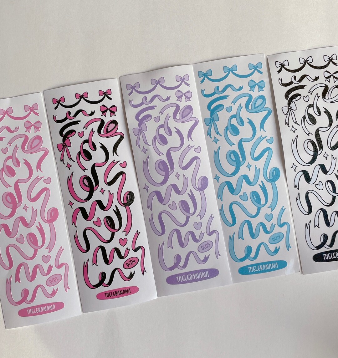 Toploader Deco Ribbon Confetti Ribbon Deco Sticker Sheet (toploader, Polco, Bujo) - Etsy