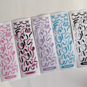 confetti ribbon deco sticker sheet (toploader, polco, bujo)