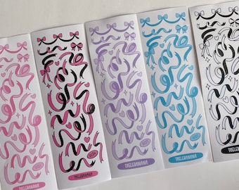 confetti ribbon deco sticker sheet (toploader, polco, bujo)
