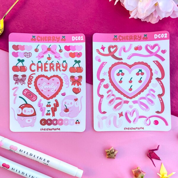 cherry confetti deco sticker sheet