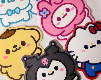 kawaii kitty friends cute waterproof vinyl sticker