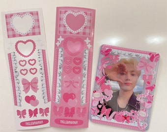 lace and ribbon frame deco sticker sheet