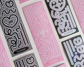 pearl frame confetti deco sticker sheet