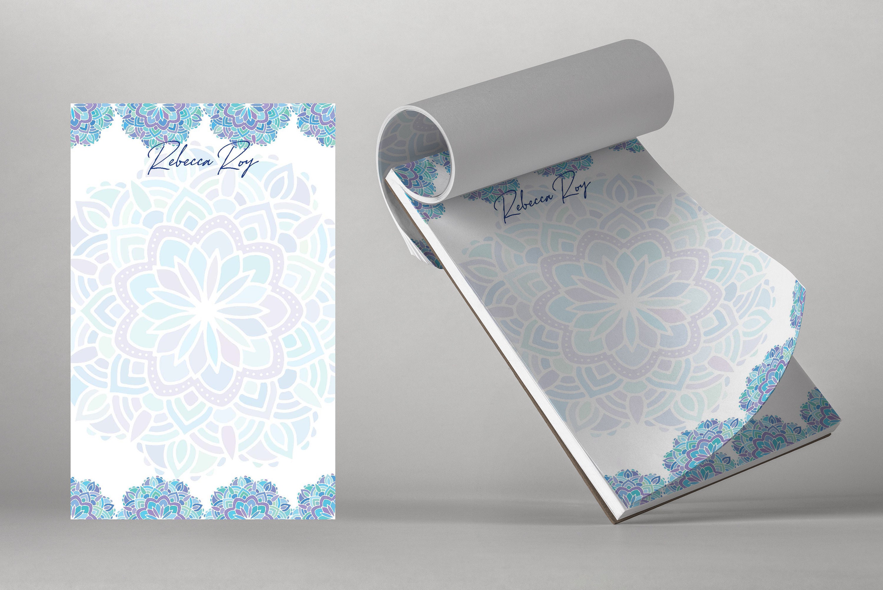 4 pack of Cute Notepads 5.25 x 8 Custom Monogram Etsy