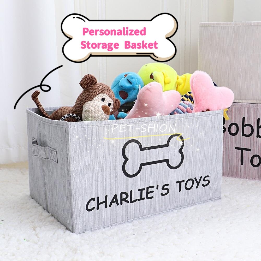 NEW Custom Dog Toy Storage Bin Collapsible Pet Toy Basket Etsy