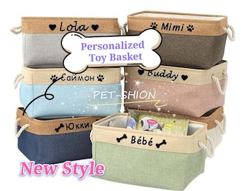 NEW Personalized Foldable Pet Toy Storage Basket | Customized Kids Toy Organizer | Personalized Toddler Basket