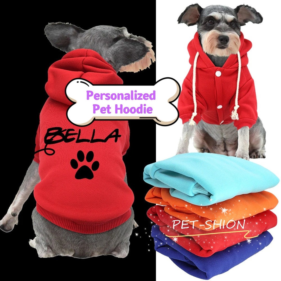 NEW Personalized Dog Hoodie Jacket Dog Personalized Football Etsy UK