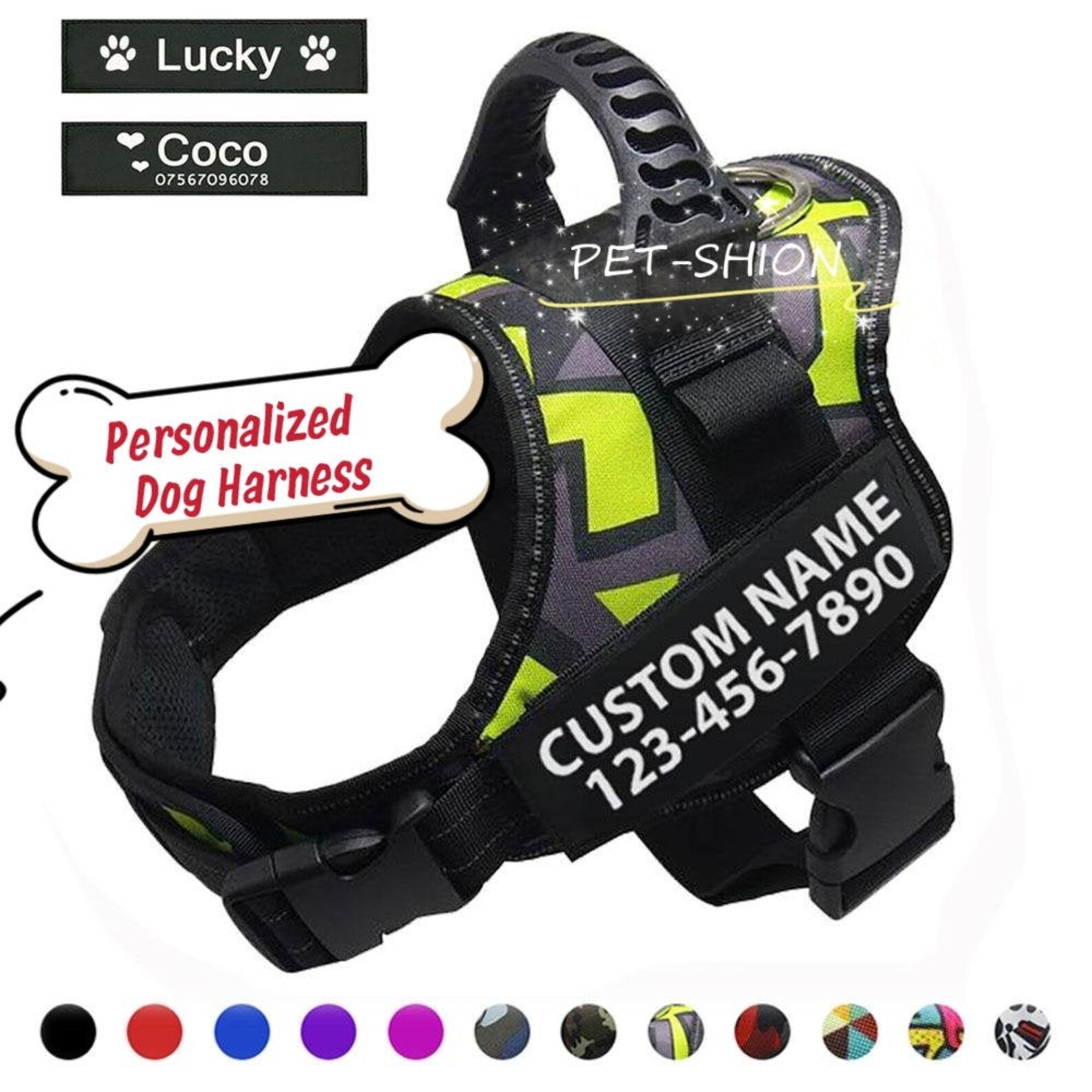 Personalized Dog Harness with Name Customized Dog Vest ID Etsy