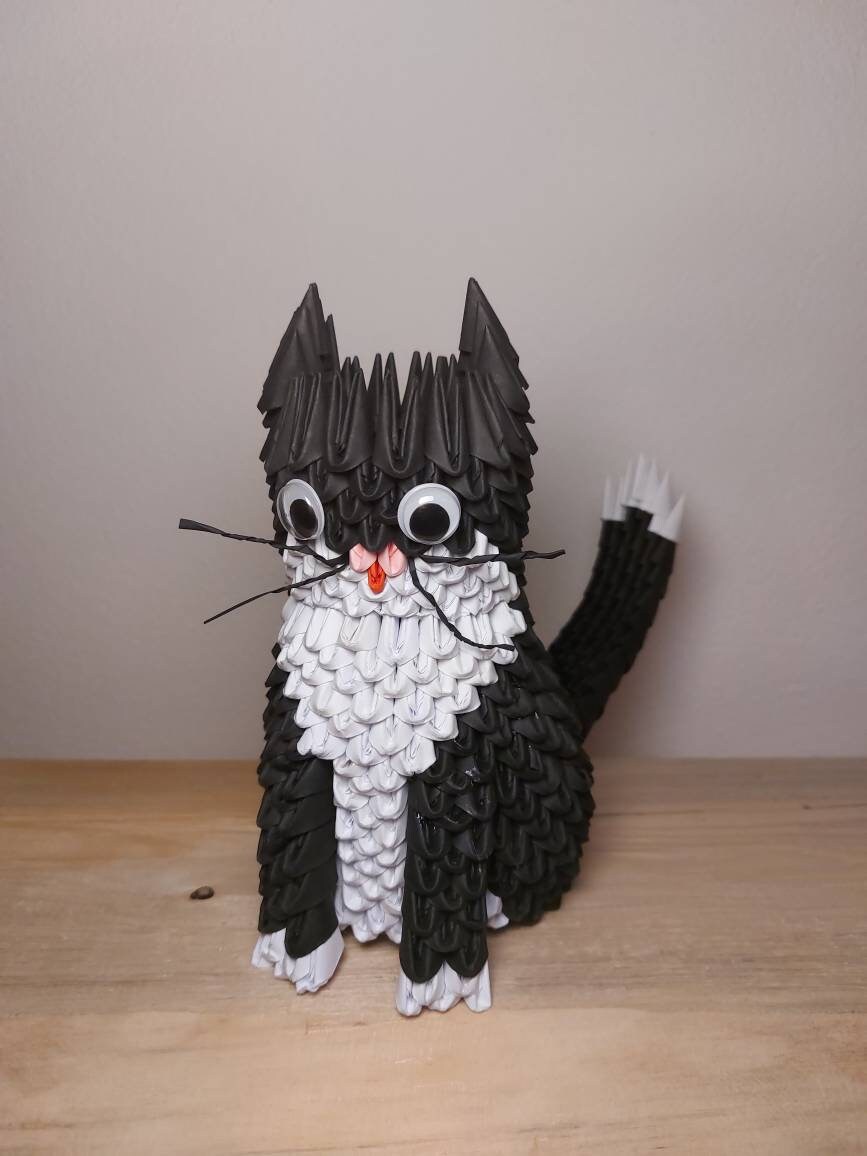 Katze Geschenkidee Papier 3D Origami Etsy