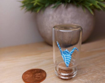 Mini Origami Kranich Glasphiole besondere Geschenkidee Glücksbringer im Glas, Hochzeitsgeschenk, Gastgeschenk, asiatische Deko