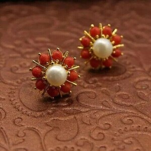 Sterling Silver Simulated Coral Rose Dangle Charm - European Bead Bracelet Charm - View #7