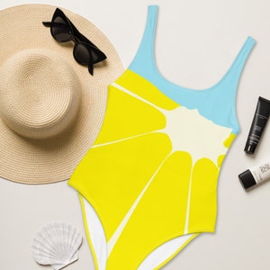 Lemon Swimsuit, Womens Swimsuit, Fruity Swimsuit, Tropical Swimsuit, One Piece Swimsuit
