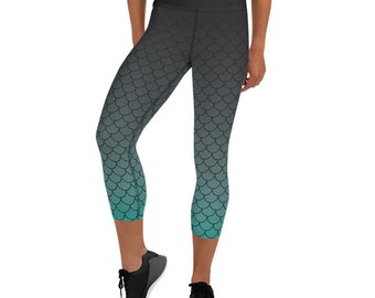Mermaid Leggings, Workout Leggings, Sports Leggings, Yoga Leggings, Gym Leggings, Fitness Leggings, Capri Leggings
