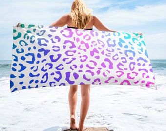 Rainbow Leopard Beach and Pool Towel