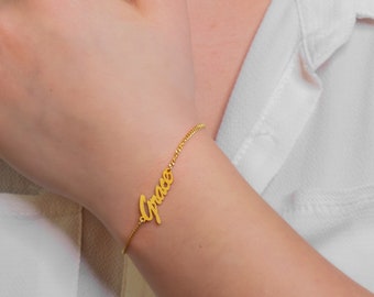 Personalized Name Bracelet - Silver Bracelet - Custom Name Bracelet  - Personalized Name Anklet - Dainty Name Bracelet - Mother's Day Gift