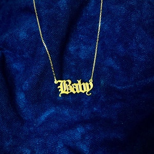 Old English Name Necklace - Personalized Name Necklace - Custom Name  Necklace - Gothic Name Necklace -Custom Gothic Name -Mother’s Day gift