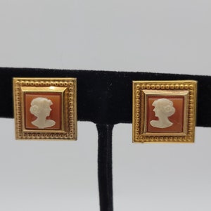 Vintage Gold Filled Cameo Earrings