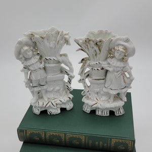 Antique 1800&#39;s Pair of German Fairing Spill Vases Excellent Condition