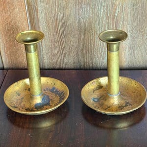 Antique French Brass Candlesticks - Early 20th Century