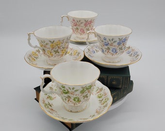 Vintage Royal Albert Rose Chintz-serie theekopjes, naar keuze