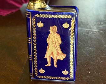 セール【希少】CAMUS Cognac Napoléon 　ホワイト・ブルー Vintage Limoges Cobalt & 22K Gold Flask Decanter - Napoleon
