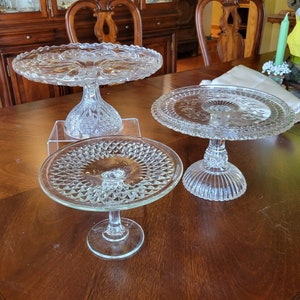 Vintage Glass Cake Stands Choose Your pattern and Size