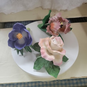 Vintage Lenox Porcelain Flowers Your Choice, Crocus, Tea Rose or Parrot Tulip Gorgeous and Life like