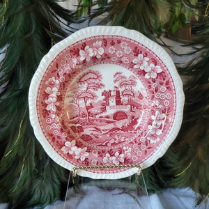 Vintage Copeland Spode Tower Red Transfer Ware Soup Bowl, Near Mint!