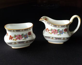 Vintage Royal Paragon Manchu/Asian design Creamer and Sugar Bowl Very Rare!