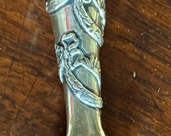 Antique Victorian Era Sterling Shiebler Wax Seal Stamp With Large