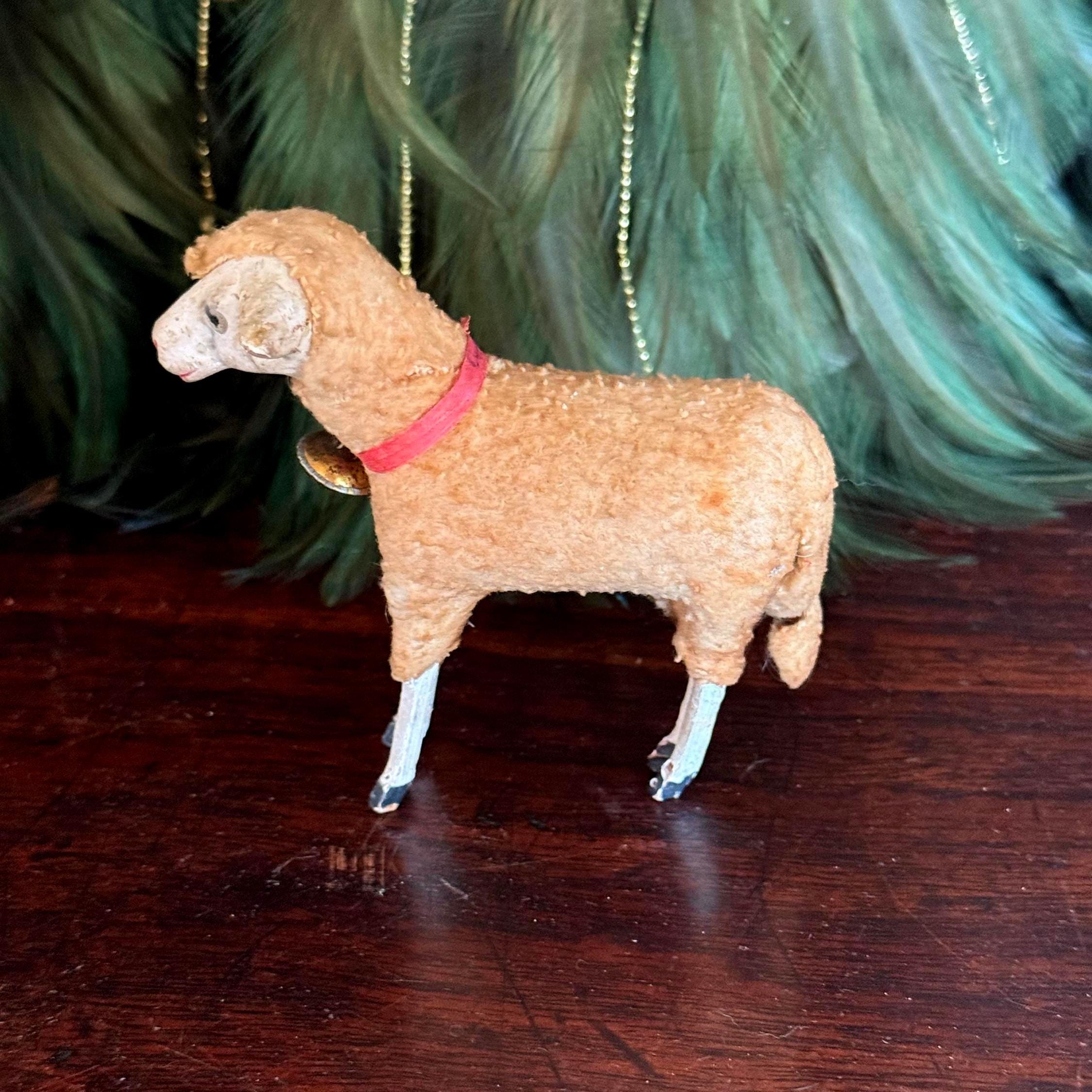 Antique Black & White Putz Sheep Collection, Choice of Size and