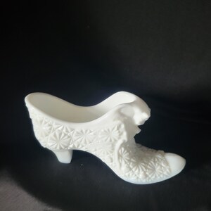 Vintage Fenton Milk Glass Cat Shoes and Hobnail Hat Toothpick Holder Your Choice Snowflake Shoe