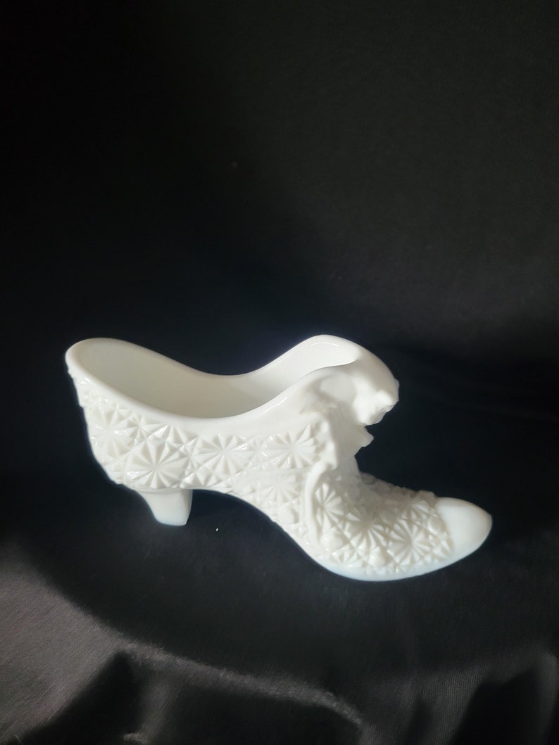 Vintage Fenton Milk Glass Cat Shoes and Hobnail Hat Toothpick Holder Your Choice Snowflake Shoe