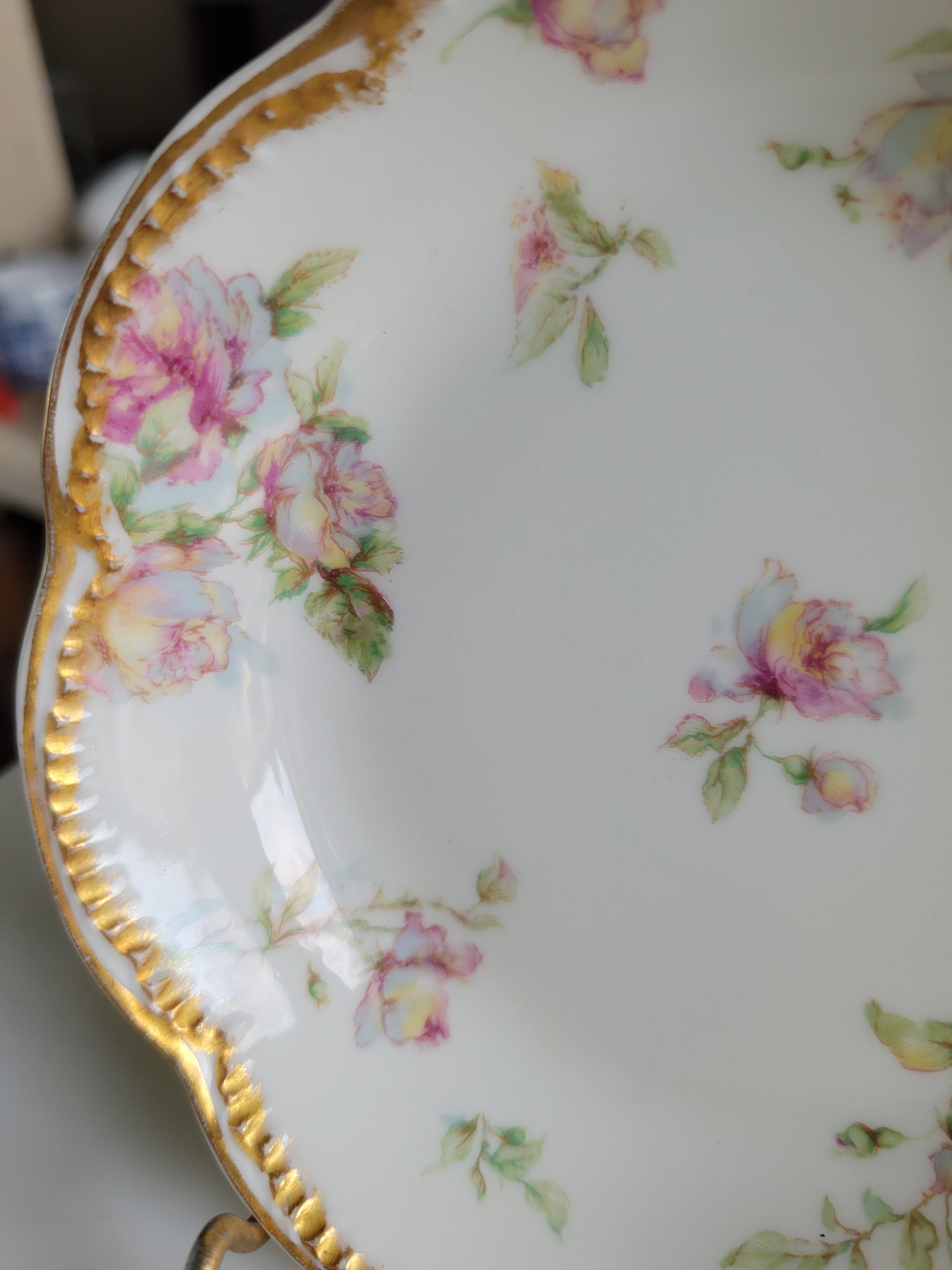 Antique Haviland Limoges Bone China Berry Bowl Beautiful Pink Etsy