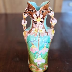Art Nouveau Majolica Vase - Frie Onnaing - French Antique