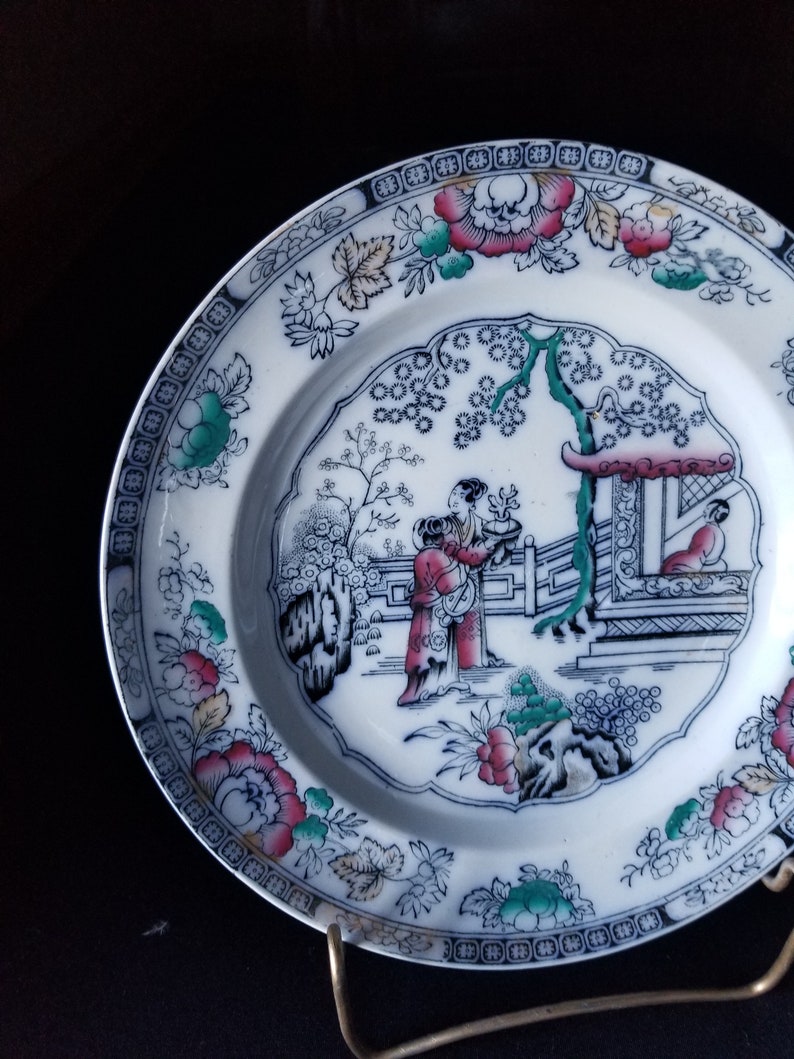 Antique Ashworth Ironstone Chinese Pattern Dinner Plate Excellent